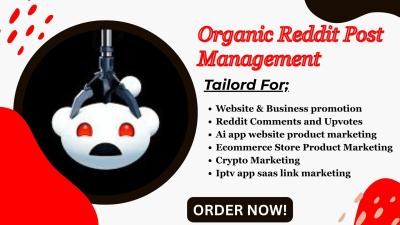 I Will Do Reddit Post Management for IPTV Business Website App SaaS AI Product