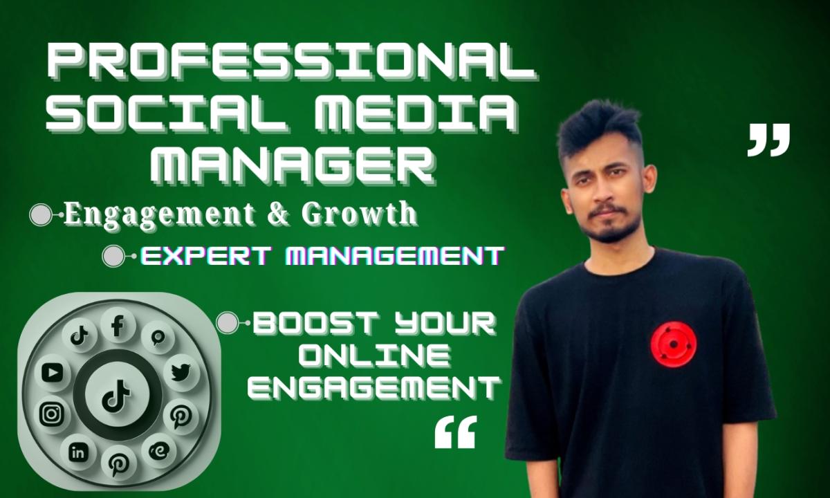 I will be your professional social media manager and content creator