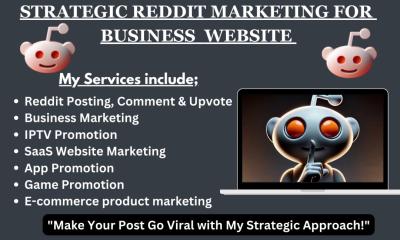 I will do Reddit post management for ecommerce business, IPTV website, crypto, AI app