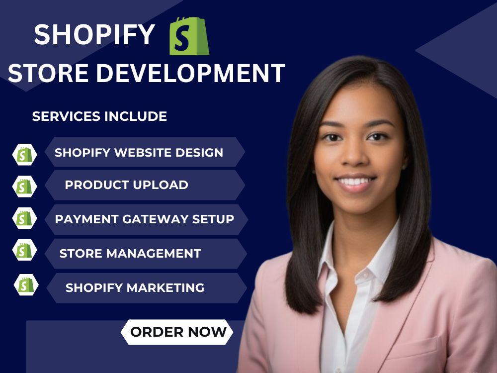 I will be your Shopify expert for website design, store setup, and marketing