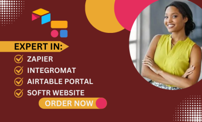 I will build a Softr website or Airtable portal with automation using Zapier or Make