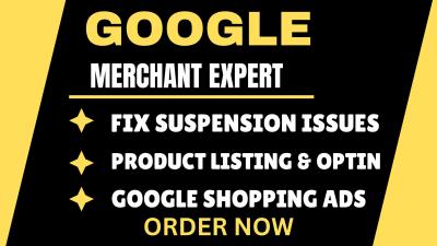I Will Fix Google Merchant Center Suspension Due to Misrepresentation