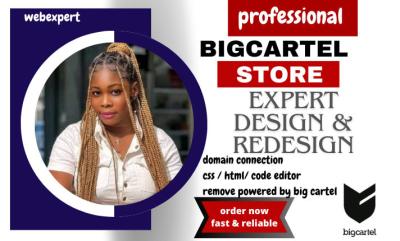 I will customize Big Cartel website store redesign Big Cartel Payhip Wix Weebly website