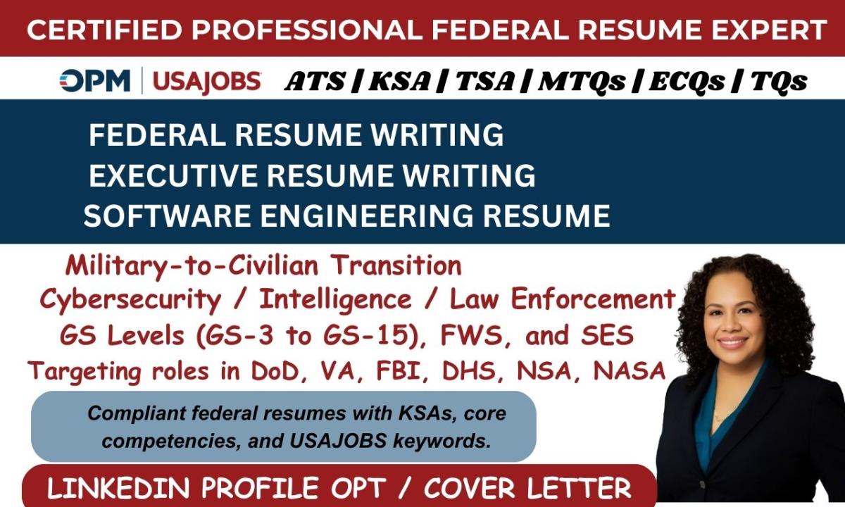 I Will Write an ATS Federal Resume for USAJOBS, Executive, and Software Engineering