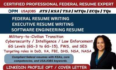 I Will Write an ATS Federal Resume for USAJOBS, Executive, and Software Engineering