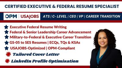 I will write an ATS Executive and Federal Resume for C-Suite, GS, and USAJOBS