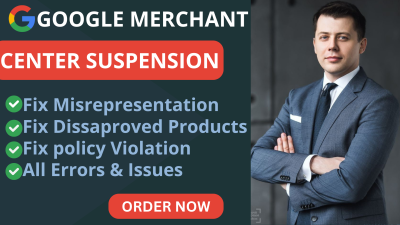 I will fix Google Merchant Center suspension and misrepresentation