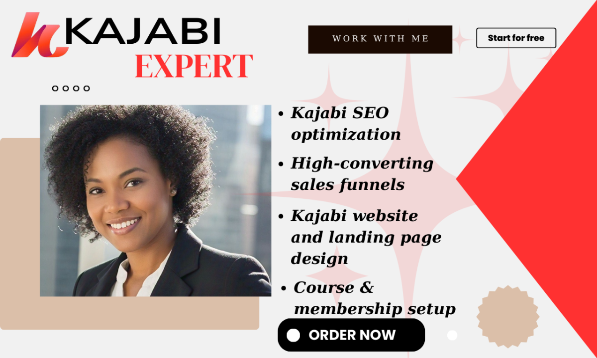 I will Kajabi Website Design, Kajabi Online Course, Landing Page, Kajabi Sales Funnel