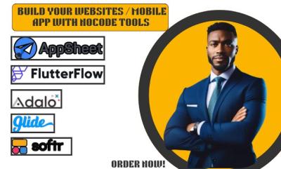 I will build mobile app Adalo, AppSheet, Airtable, Softr, Glide app, client portal website