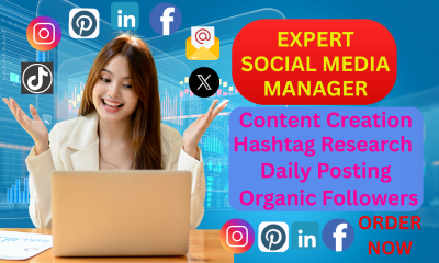 I will do your social media manager content creator and social media marketing