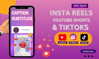 I will edit your short videos with English and French captions, subtitles