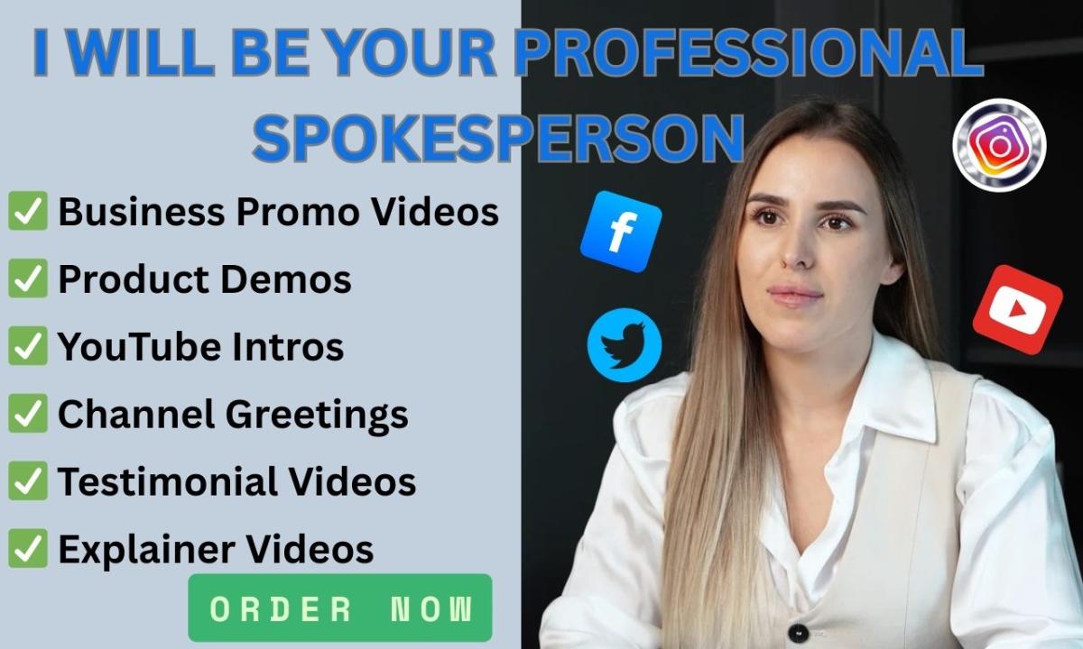 I Will Be Your Professional Spokesperson for Business, Product, or YouTube Video