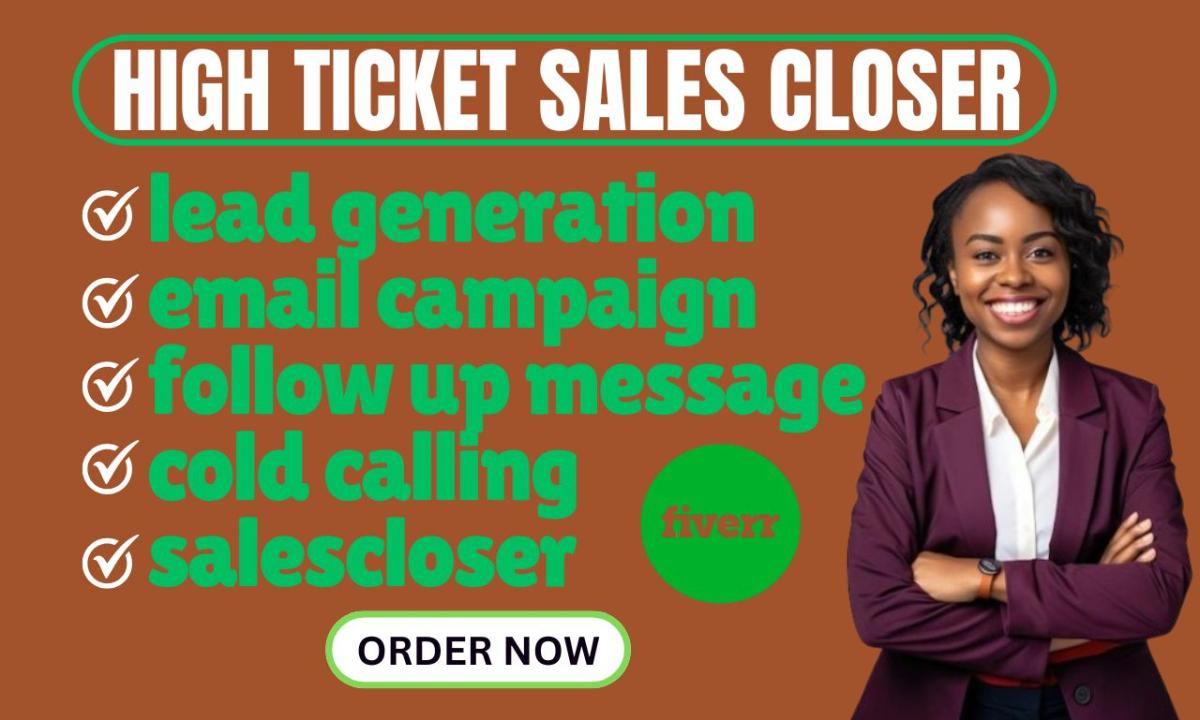 I will be your sales closer, sales representative, salesperson, LinkedIn sales expert for B2B sales