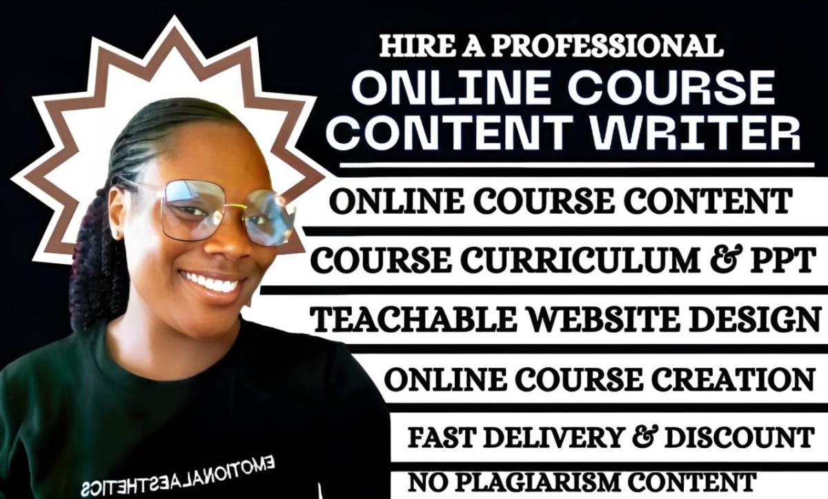 I will Create Online Course Content and Course Creation Course Curriculum on Thinkific