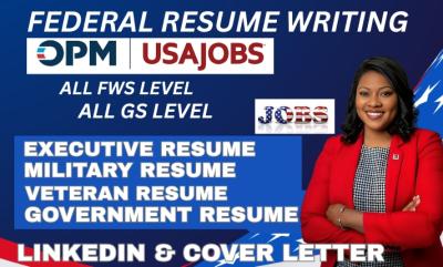 I will craft ATS optimized Federal Resume for USA Jobs, Executive Resume, and Cover Letter