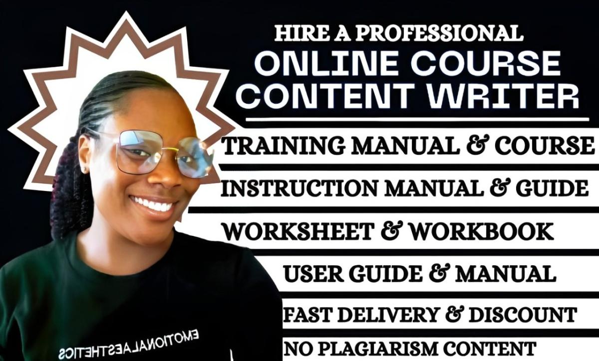 I Will Create and Edit Instruction Training Manuals, User Guides, Workbooks, and Digital Brochures