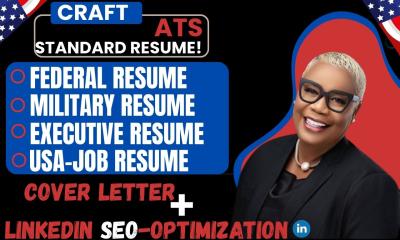 I will write standout federal resume, executive resume ATS resume writing for USAJobs