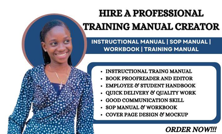 I Will Create, Edit Instruction Training Manual, User Guide, Employee Handbook, Workbook