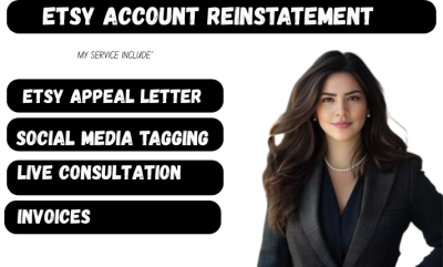 I Will Do Etsy Account Reinstatement, Etsy Restriction & Etsy Suspension
