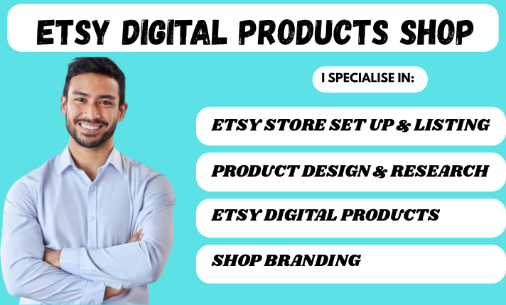 I will set up Etsy digital products shop, optimize Etsy digital product listings, and improve Etsy SEO