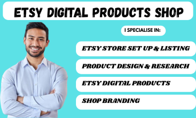 I will set up Etsy digital products shop, optimize Etsy digital product listings, and improve Etsy SEO