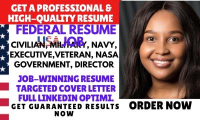 I will write ATS Federal Resume Service for USAJOBS, ECQ, MTQS, PTQS Government