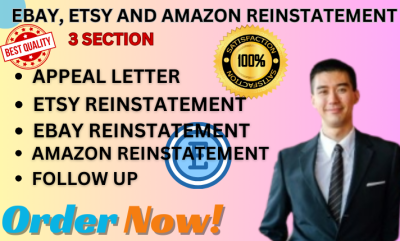 I Will eBay Account Reinstatement Appeal Letter, Reinstate Etsy, Amazon Appeal Letter