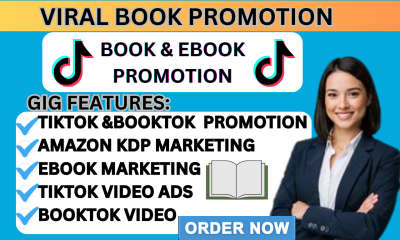 I will viral rank book or ebook promotion booktok tiktok promotion amazon kdp ads