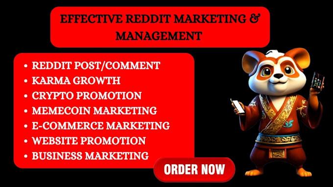 Do Reddit Post for Ecommerce Business Website SaaS Marketing or Crypto Manager