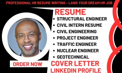 I will craft an engineering resume, civil engineer, intern structural engineer, project
