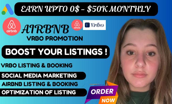 I Will Boost Your Airbnb and VRBO Listings with Expert Marketing and Promotion