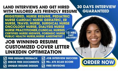 I will write resume for healthcare, medical, nursing, medical assistant, CND, and STNA