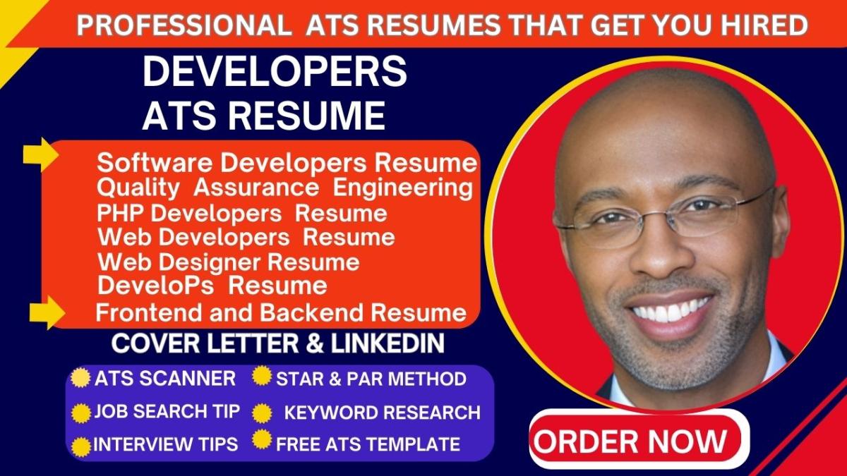 I will write a Software Developer, Web Developer, Front-End & Full-Stack Developer Resume