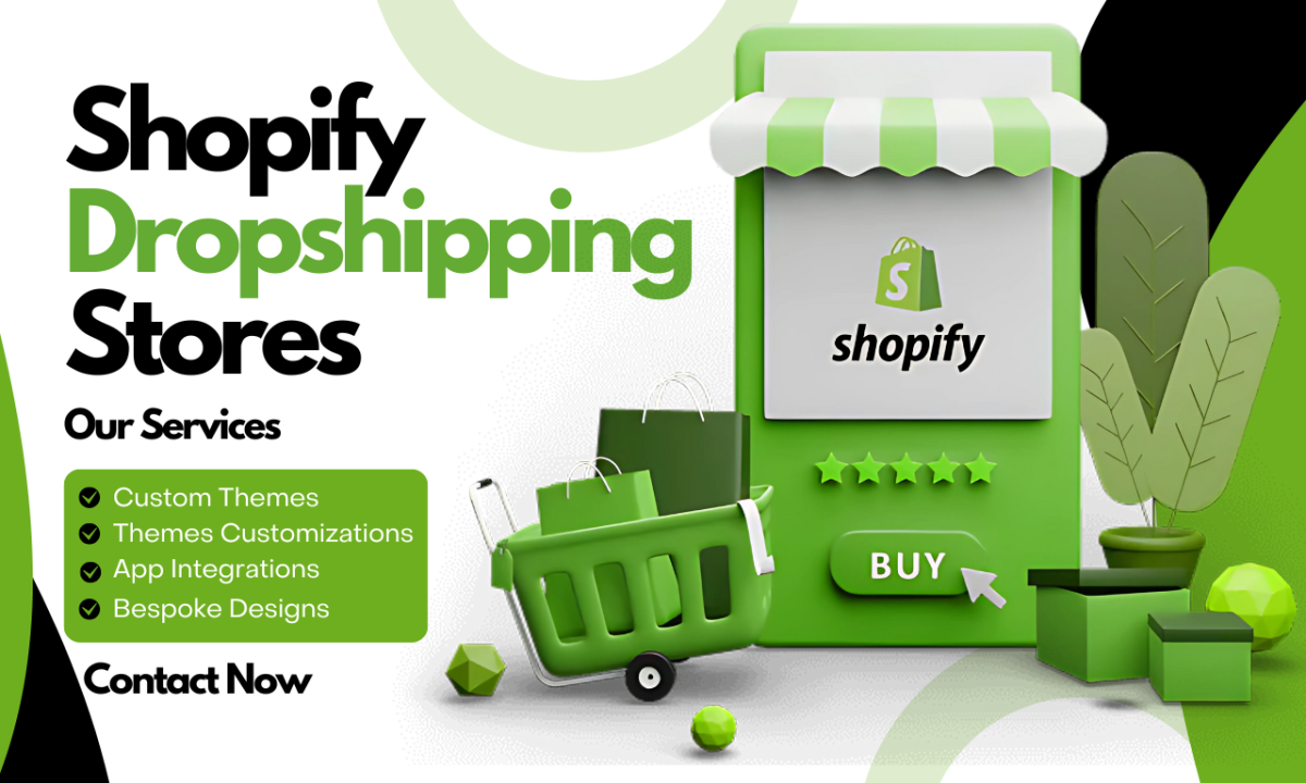 I will build modern Shopify store design, Shopify website or Shopify dropshipping store