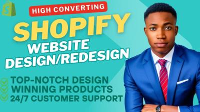 I will design Shopify website redesign Shopify website design redesign Shopify store design