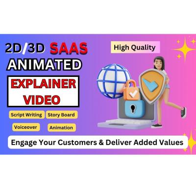 I will do SaaS Explainer Video, 2D Product Demo, SaaS Animation, SaaS Product Video