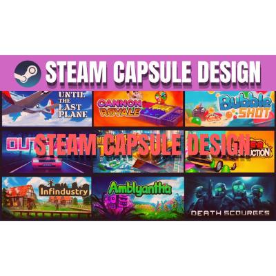 I will game banner steam capsule game ui game poster game art logo steam graphics