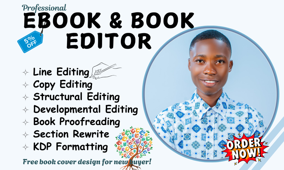 I will do book editing and formatting, be your developmental editor nonfiction writer