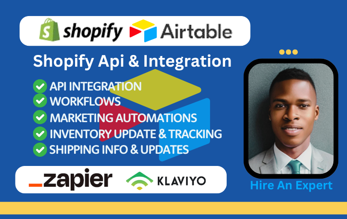 I will optimize Shopify sales with expert Klaviyo API, Airtable integration, Zapier