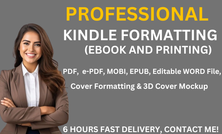 I will do book formatting, Kindle ebook formatting, KDP paperback, and layout design