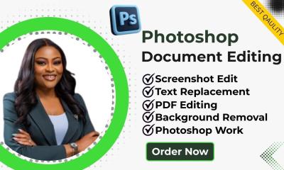 Photoshop, DOC Editing, Image Editing, Text Replacement, Document Management, MS Word
