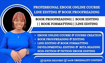 I will create ebook, online course content, course creation & lesson plan