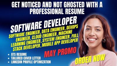 I will write a software developer, software engineer, data and devops engineer resume