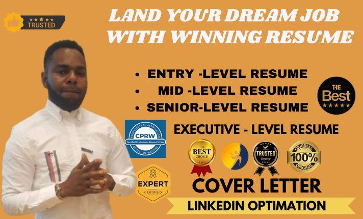 I will write ATS Optimized Resume, CV, Cover Letter, and LinkedIn Profile