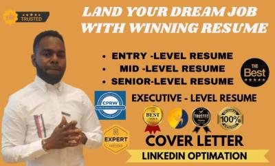 I will write ATS Optimized Resume, CV, Cover Letter, and LinkedIn Profile