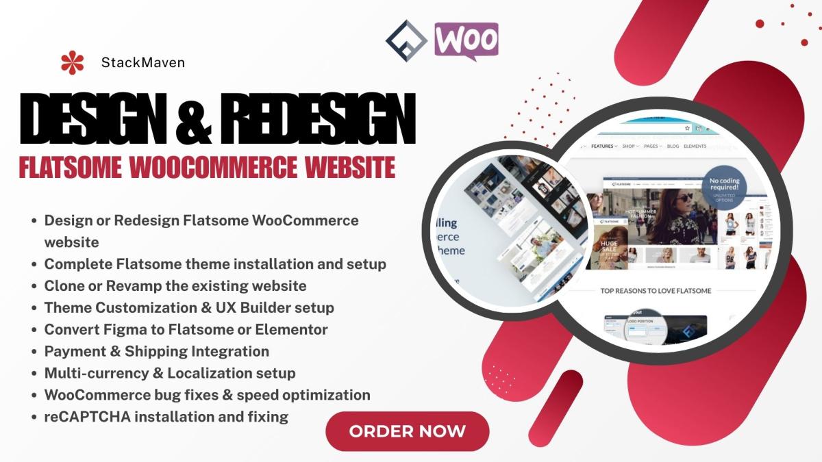 I will revamp and redesign your Flatsome WooCommerce website, install theme, and fix reCAPTCHA