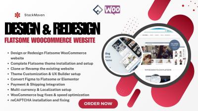 I will revamp and redesign your Flatsome WooCommerce website, install theme, and fix reCAPTCHA