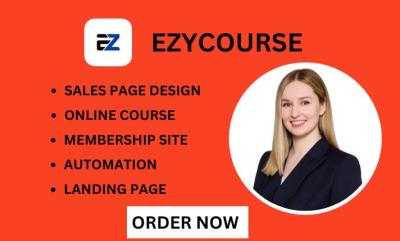 I Will Design Ezycourse Website, Thinkific, and Teachable Landing Page