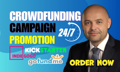 I will promote and market Kickstarter, Indiegogo, GoFundMe, Wefunder crowdfunding campaign