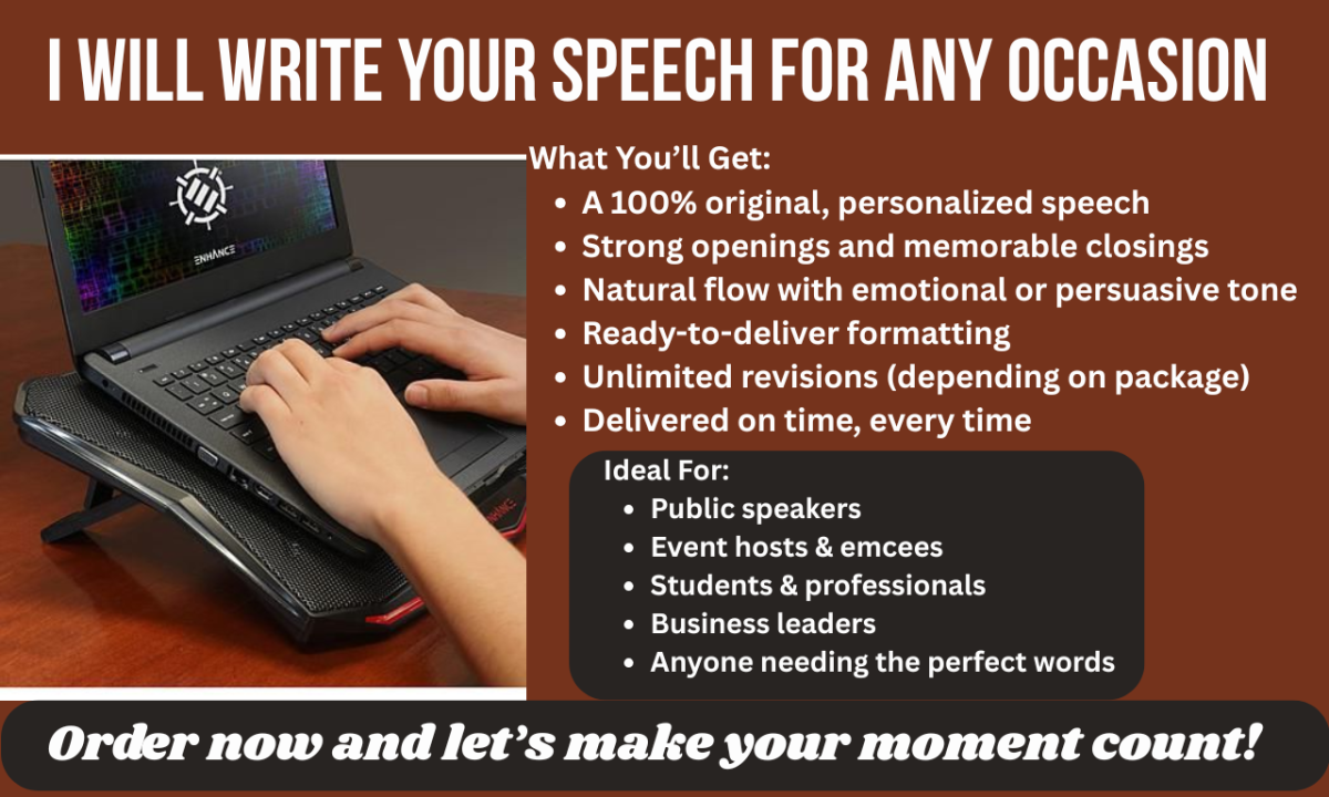 I will write your speech for any occasion